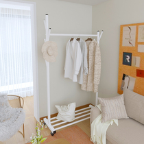 Simple clothes hanger floor folding bedroom single lever indoor clotheshorse hanging clothes hanger balcony sunning clothes rack Home