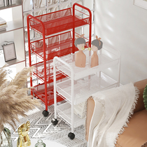 Mobile trolley shelve shelf floor kitchen bathroom toilet storage multilayer bedroom snacks headboard storage rack