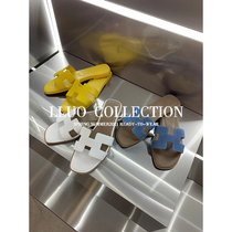 Clearance pick up leaks near the mouth cowhide inner sheepskin ~ net red slippers women 2021 new one word flat sandals summer