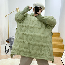 Clearance and picking up candy color 90 white duck down letter embossing process ~ light and thin fluffy long down jacket women