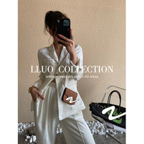 Clearance and leaks full marks and silky touch ~ can be matched with fashionable temperament tops womens high-waisted wide-leg pants