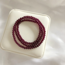 7A Brazilian purple tooth black garnet three-circle bracelet exquisite compact and stackable