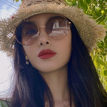 D Family Sunglasses Female Summer 2022 New Yang Tseyu The Same Seaside Retro Tea Color Sunglasses Female Anti-UV Rays