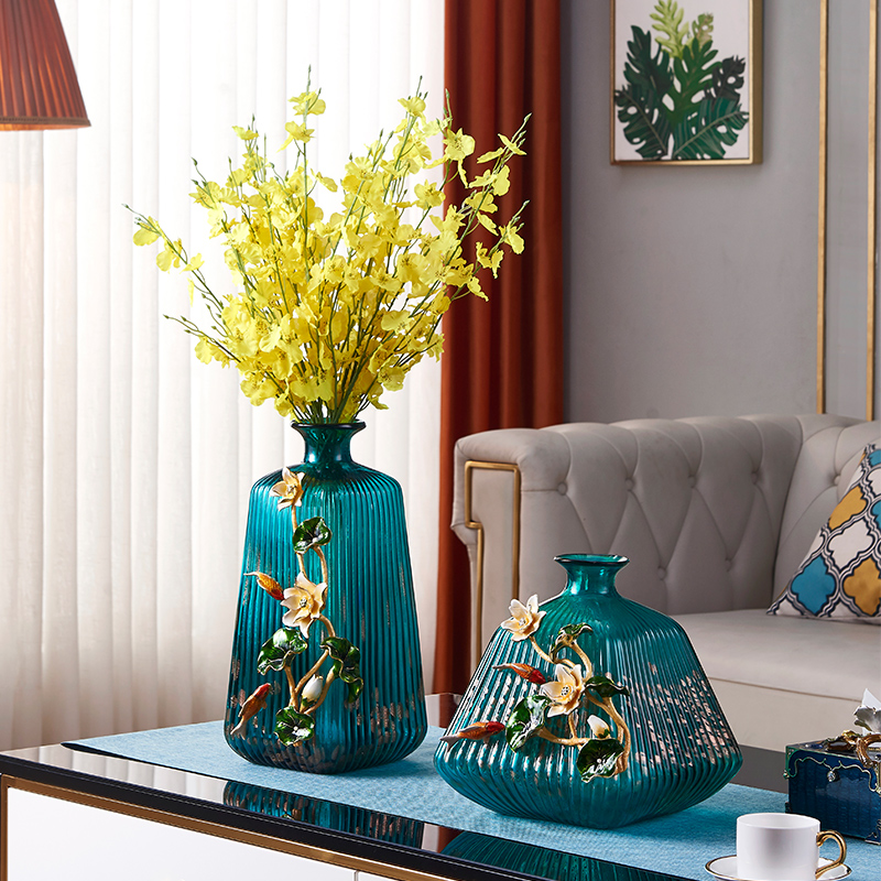 European enamel dry flower furniture living room desktop vase home dining table personality decoration