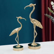 Light Extravagant Fairy Crane Gilded Swing room Desktop Furnishing Modern Minima Metal Ornament Villa Enamel Color decoration