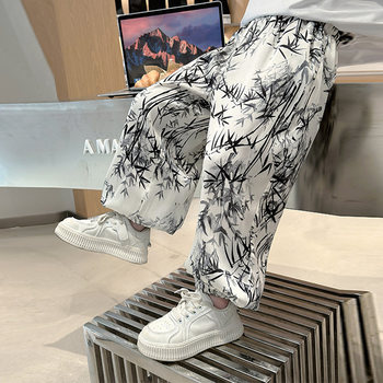 Children's Anti-Mosquito Pants for Boys, Summer Thin Style 2026 New Model, New Chinese Style Summer Loose Pants, Ice Silk Long Pants