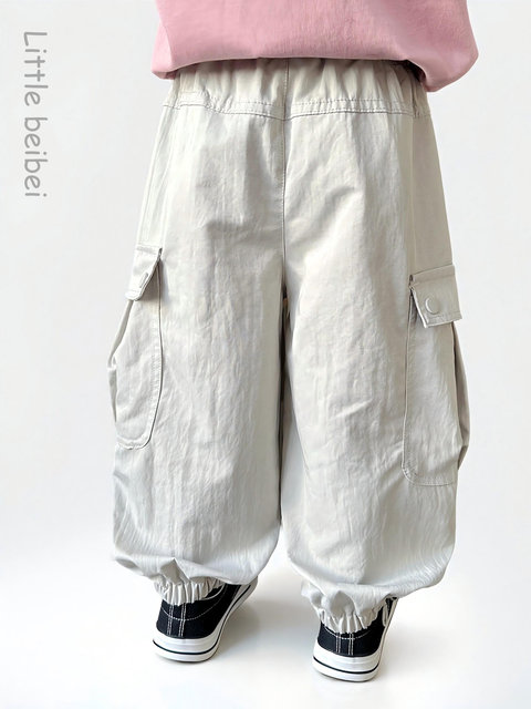 Boys' Spring Casual Pants 2026 New Style Children's Spring and Autumn Cargo Pants for Little Boys Loose Long Pants for Spring