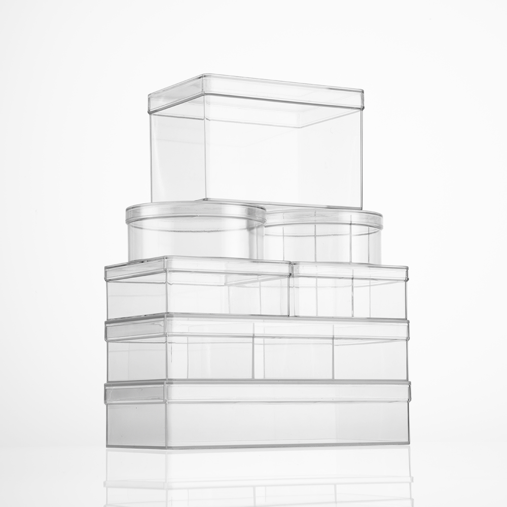 Case box overhead desktop transparent plastic rectangular desktop debris collection box Cosmetic jewelry classification box Stationery packaging with multi-specifications