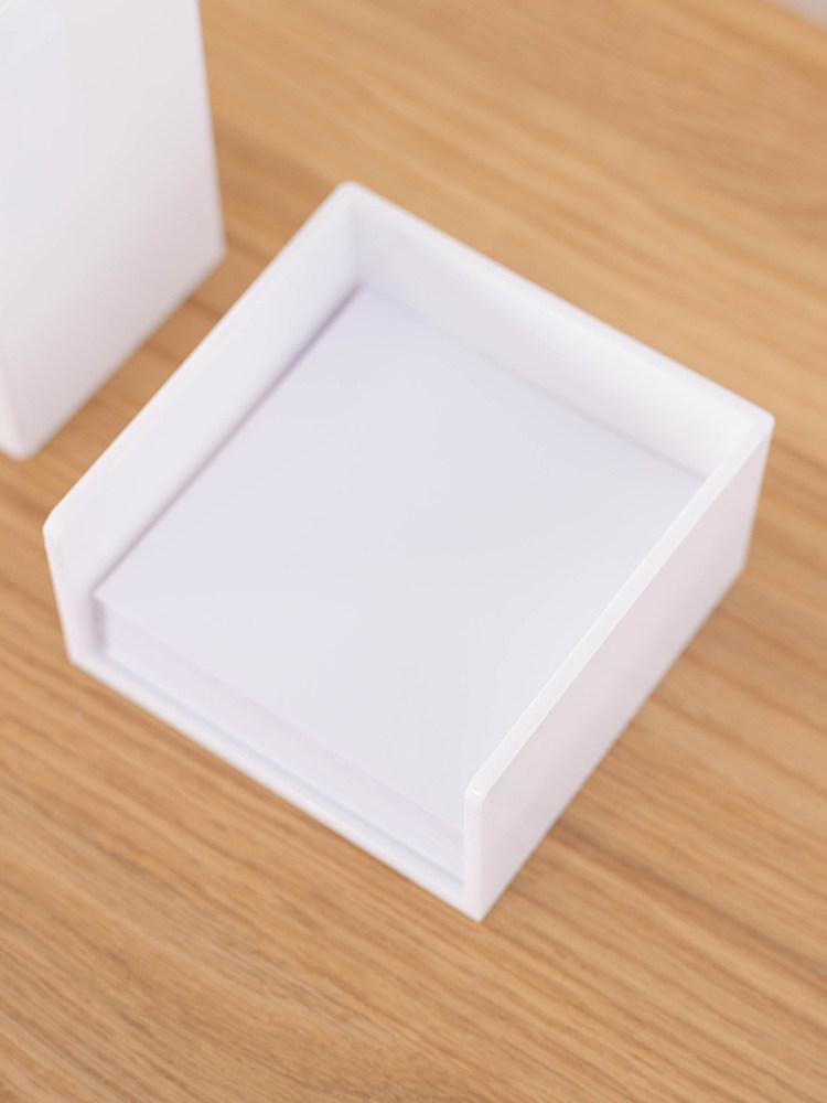 Post-it note paper storage box Simple ins wind solid color plastic office stationery supplies Student post-it note book storage box Desktop hotel front desk lobby put non-sticky post-it note paper finishing storage box