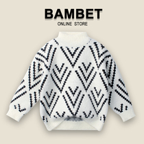 Italy Bambet girls sweater sweater autumn winter pullover 2021 new mink velvet girl sweater thread