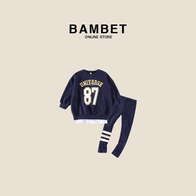 Italian BAMBET children's clothing spring autumn season with girl suit CUHK Scout pants Two sets of winter clothing