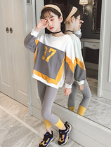 Italy Bambet girls  suit spring 2021 new sports childrens clothing medium and large childrens sweater two-piece set