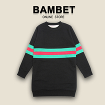 Italy Bambet girls sweater plus velvet thickened 2021 new big childrens clothing girls pullover base shirt autumn and winter