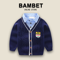 Bambet sweaters coat cotton 2021 Autumn Winter Childrens knitted cardigan shirt collar Cotton