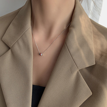 Simple Three-ring Transshipment Pearl Necklace Woman Pure Silver Temperament Neck Strap Lock Bone Chain Female Tennis Red Ins Small Crowdsourced Design Pendant