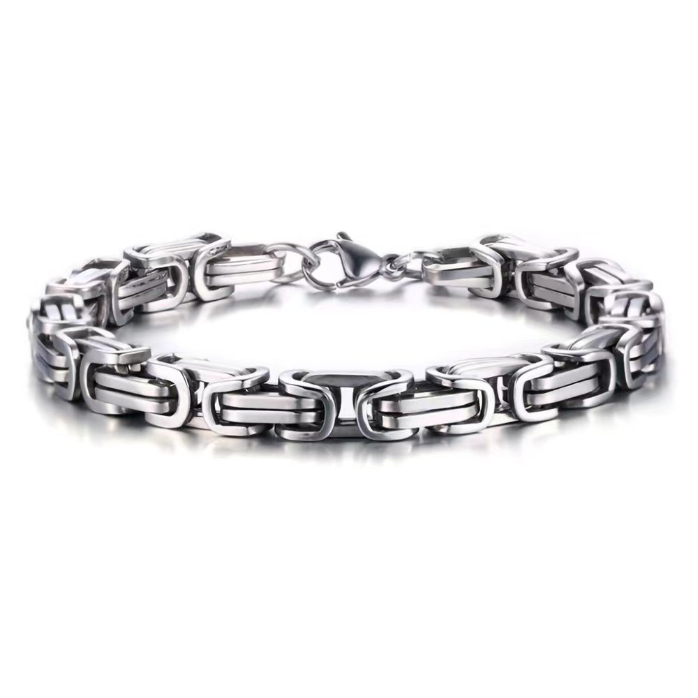 Bracelet in the Style of Gao Qiqiang from the Drama, Personalized Silver Titanium Steel Imperial Chain, Bold Men's Hip-Hop Dragon Bone Chain, Loop Chain