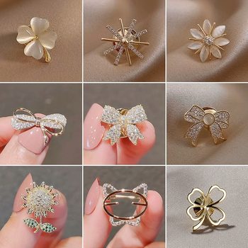 Bowknot Anti-Exposure Accessory, High-End Small Brooch for Women, Versatile Summer No-Sew Pin to Fix Clothing Collars, Accessory