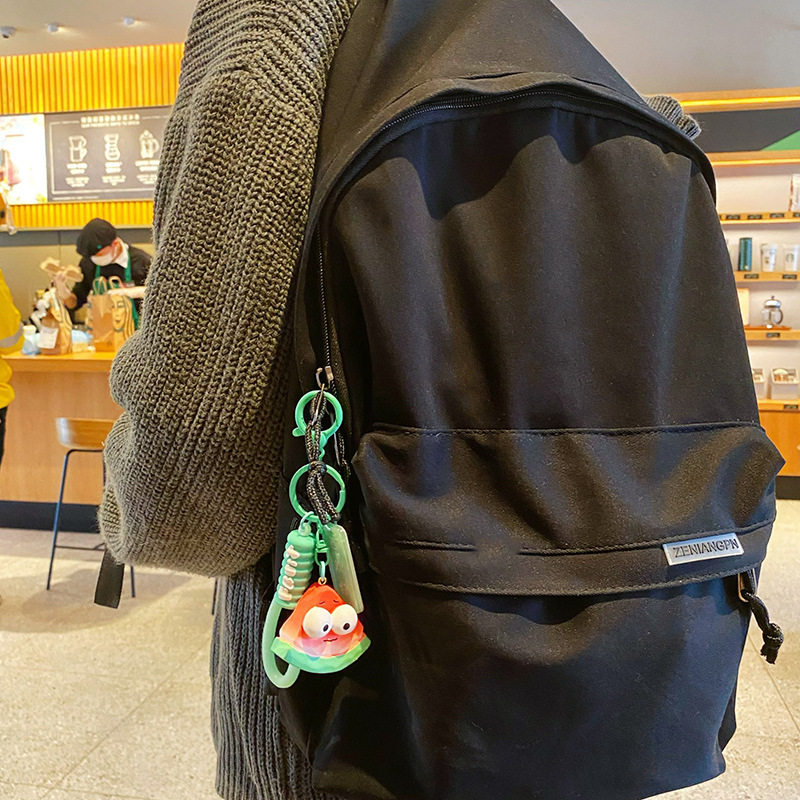 Trendy Wood Carving Fruit and Vegetable Keychain Car Pendant for Women, Exquisite, Creative, Cute, Backpack Accessory for Couples, Boys' Hanging Ornament