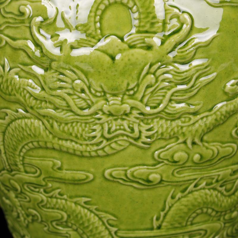 Jingdezhen and antique imitation the qing qianlong new system antique porcelain dragon embossment mei bottles of Chinese style classical decoration furnishing articles