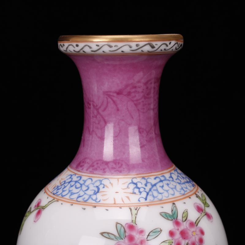 Jingdezhen imitation antique checking yongzheng com.lowagie.text.paragraph throwing hand draw pastel trace of gold floret bottle handicraft furnishing articles