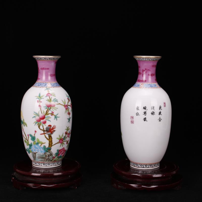 Jingdezhen imitation antique yongzheng com.lowagie.text.paragraph antique purely manual throwing hand draw pastel trace of gold floret bottle manually furnishing articles