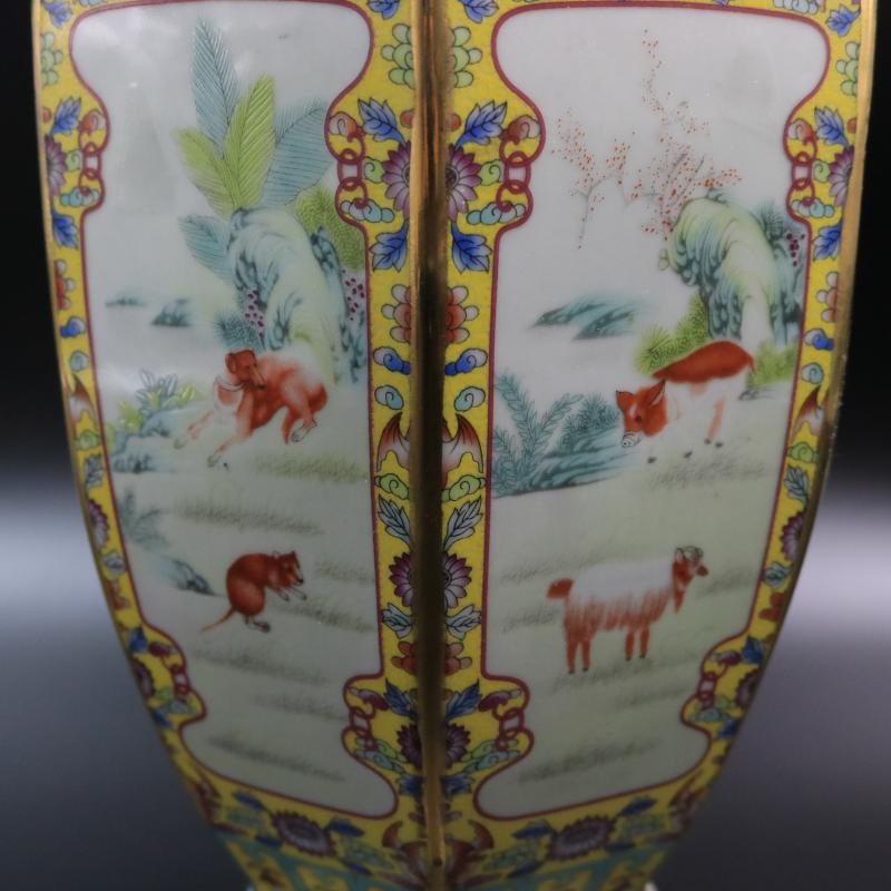 Archaize of jingdezhen porcelain the qing qianlong vase 12 night home decoration antique antique old goods furnishing articles