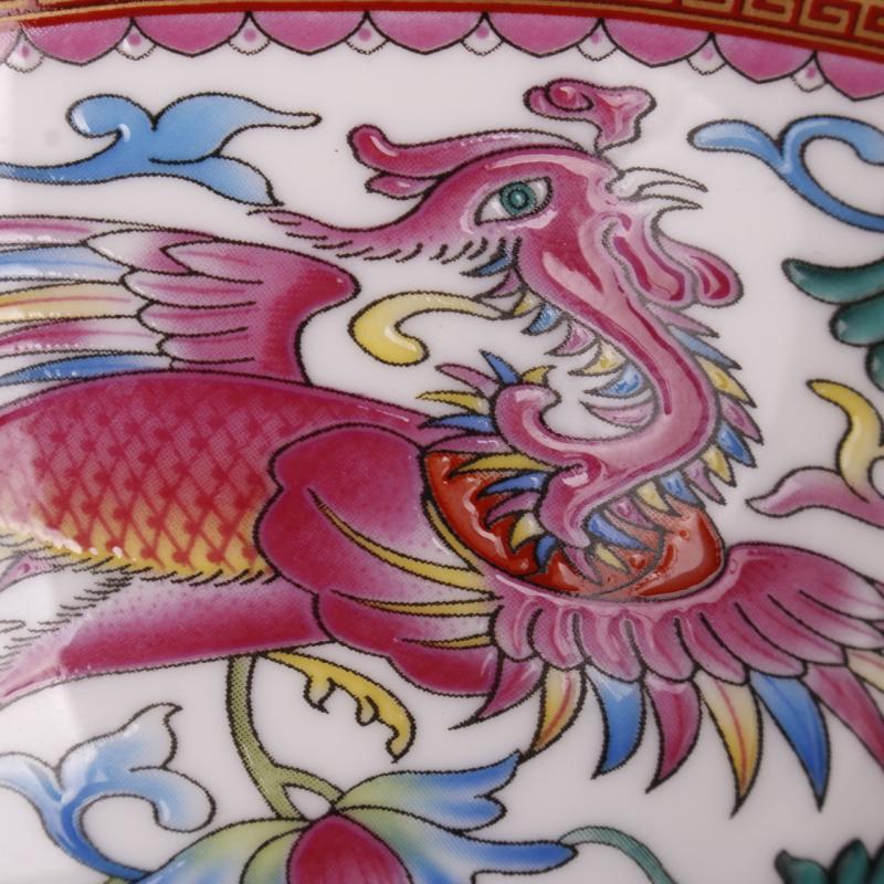 Jingdezhen imitation qianlong stays in longfeng birds and flowers, exquisite decorative bowls archaize handicrafts rich ancient frame furnishing articles