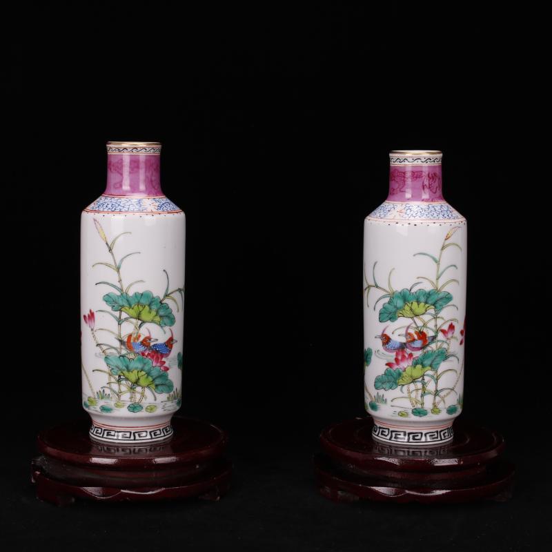 Jingdezhen imitation antique checking yongzheng com.lowagie.text.paragraph throwing hand draw pastel trace of gold floret bottle handicraft furnishing articles