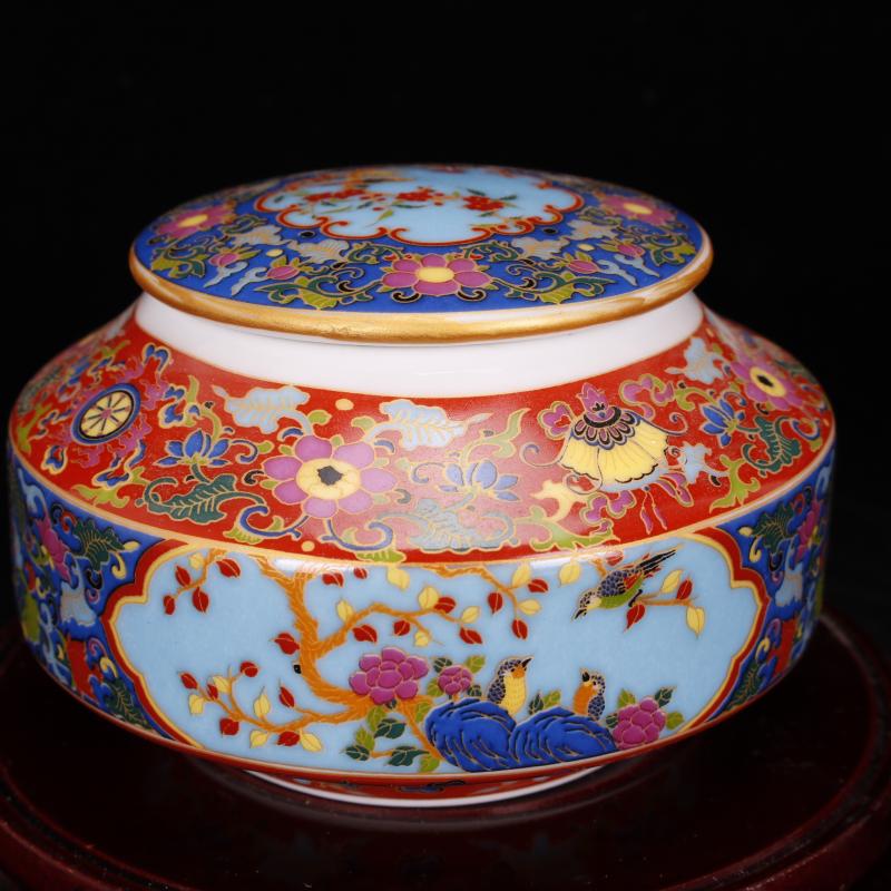 Jingdezhen imitation the qing yongzheng style antique vintage colored enamel tea pot cover POTS ancient Chinese style restoring ancient ways furnishing articles