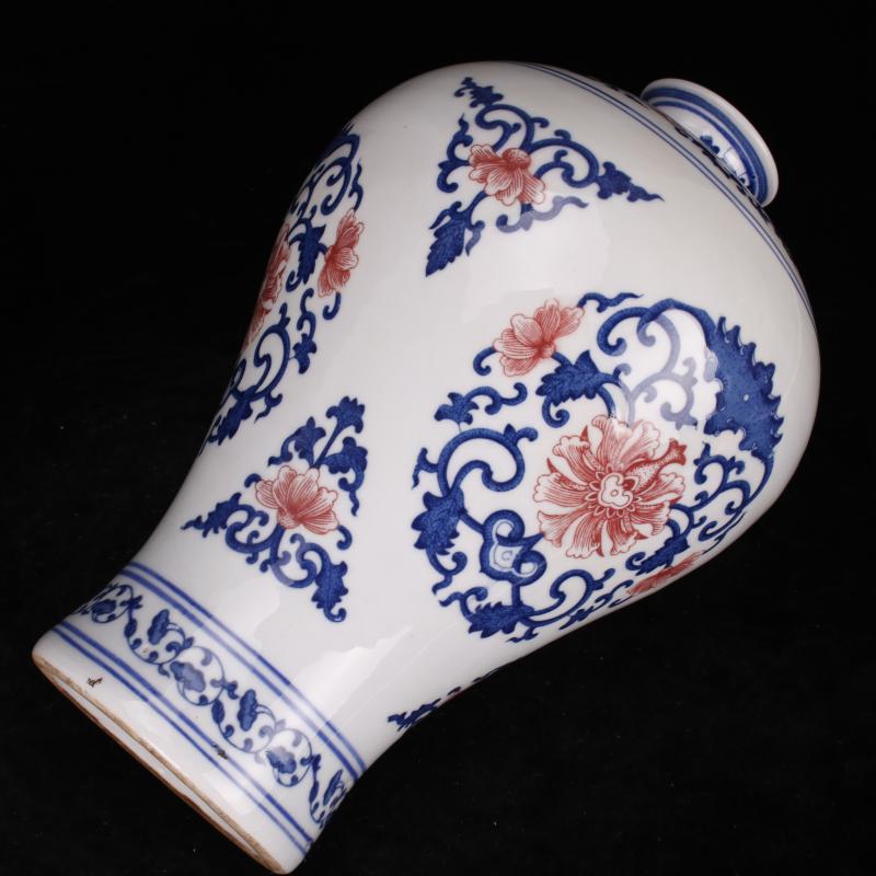 Jingdezhen blue and white deer head statute of f tube blue - and - white ceramics furnishing articles youligong hong mei bottles of the sitting room of Chinese style household furnishing articles