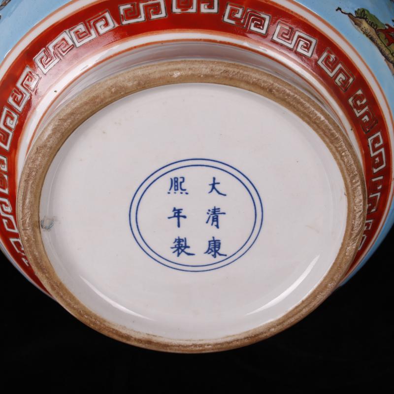 Jingdezhen ceramics imitation the qing kangxi with pastel deer head statute of the tube of antique reproduction antique furnishing articles of handicraft