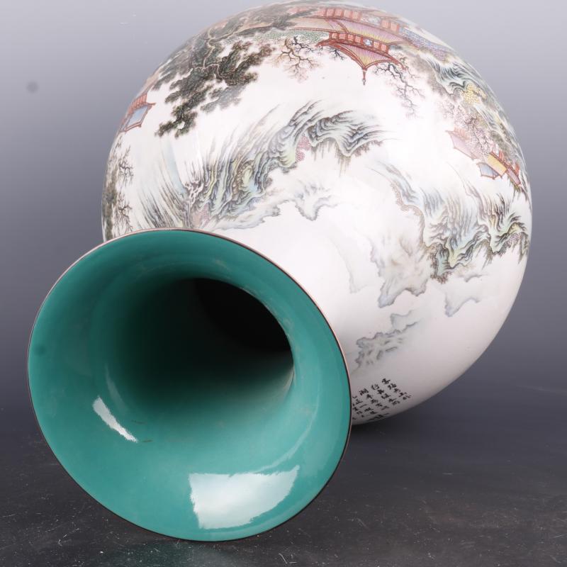 Antique Chinese porcelain floor home furnishing articles clear pastel prosperous flower grain vases, Antique curio collection