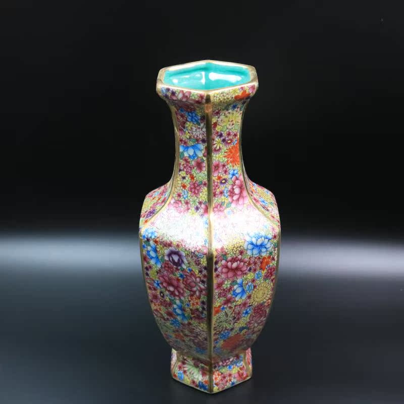 Archaize of jingdezhen porcelain the qing qianlong money than flower vase antique home decoration antique antique old goods furnishing articles