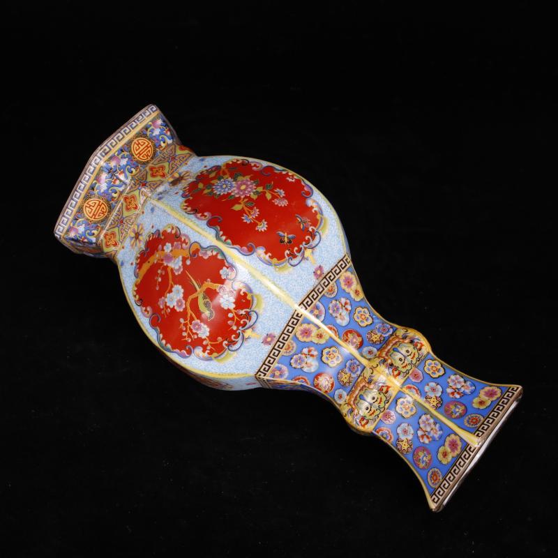 Jingdezhen imitation of the qing dynasty antique vintage colored enamel vase flower implement handicraft furnishing articles collection of adornment of Chinese style restoring ancient ways