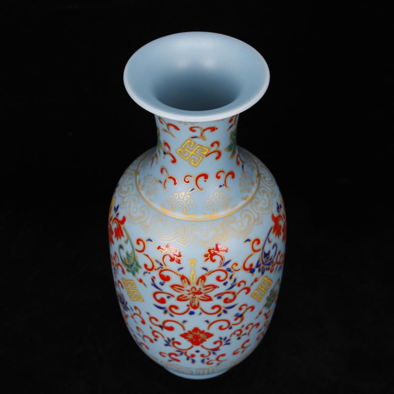 Jingdezhen imitation of the qing dynasty antique antique old goods flower grain vases, ancient Chinese style restoring ancient ways is sitting room ark of desk furnishing articles