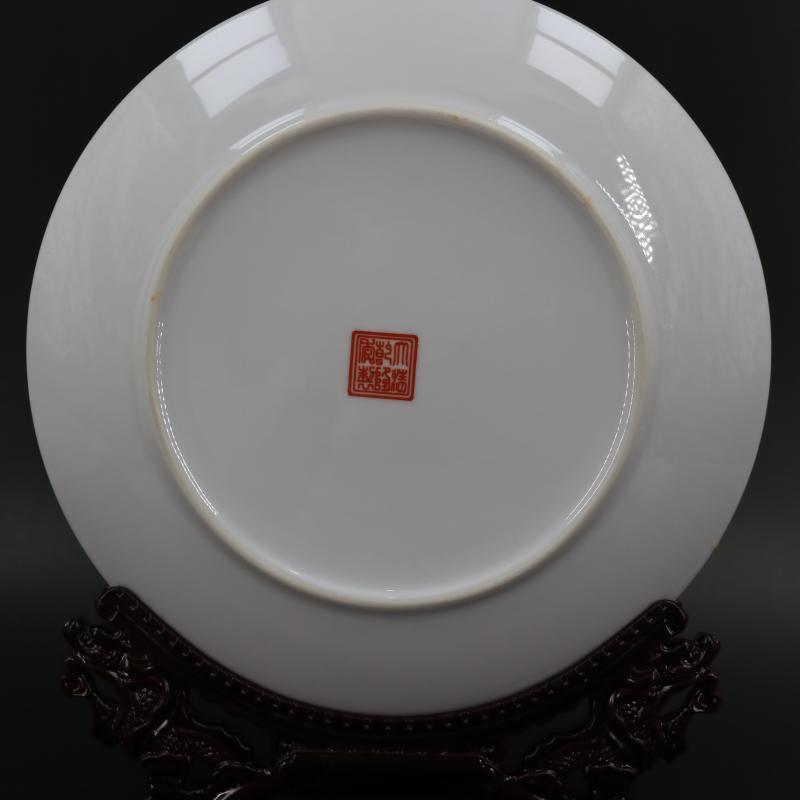 Archaize of jingdezhen porcelain the qing qianlong money merrily merrily porcelain plate of household adornment to restore ancient ways the study furnishing articles