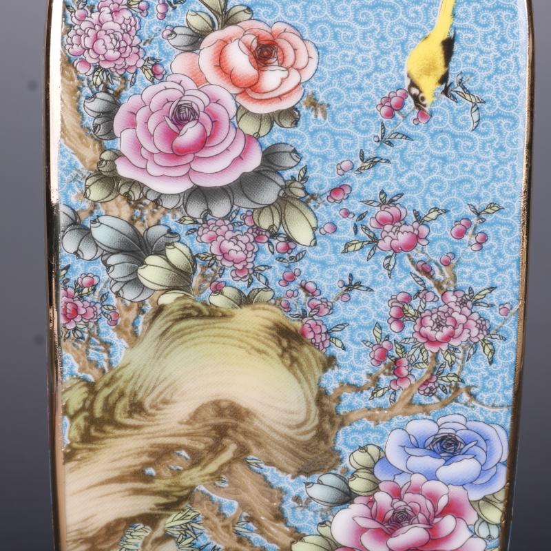 Package mail the qing qianlong see colour enamel painting of flowers and square vase antique porcelain household Chinese penjing collection process