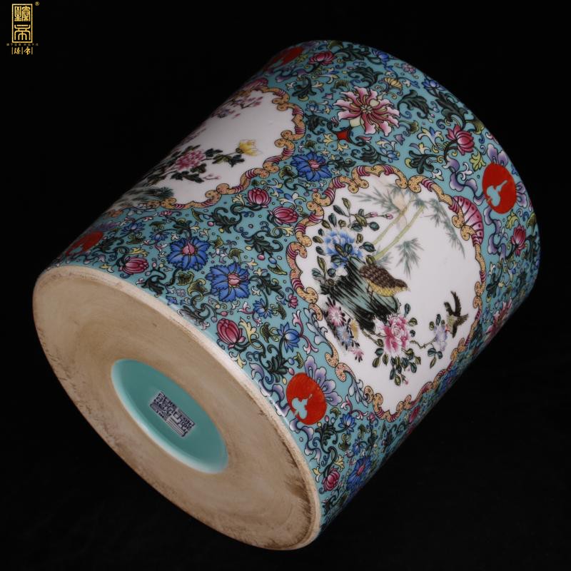 Archaize of jingdezhen porcelain enamel color big brush pot pen sea Chinese style household company hotel four desk office furnishing articles