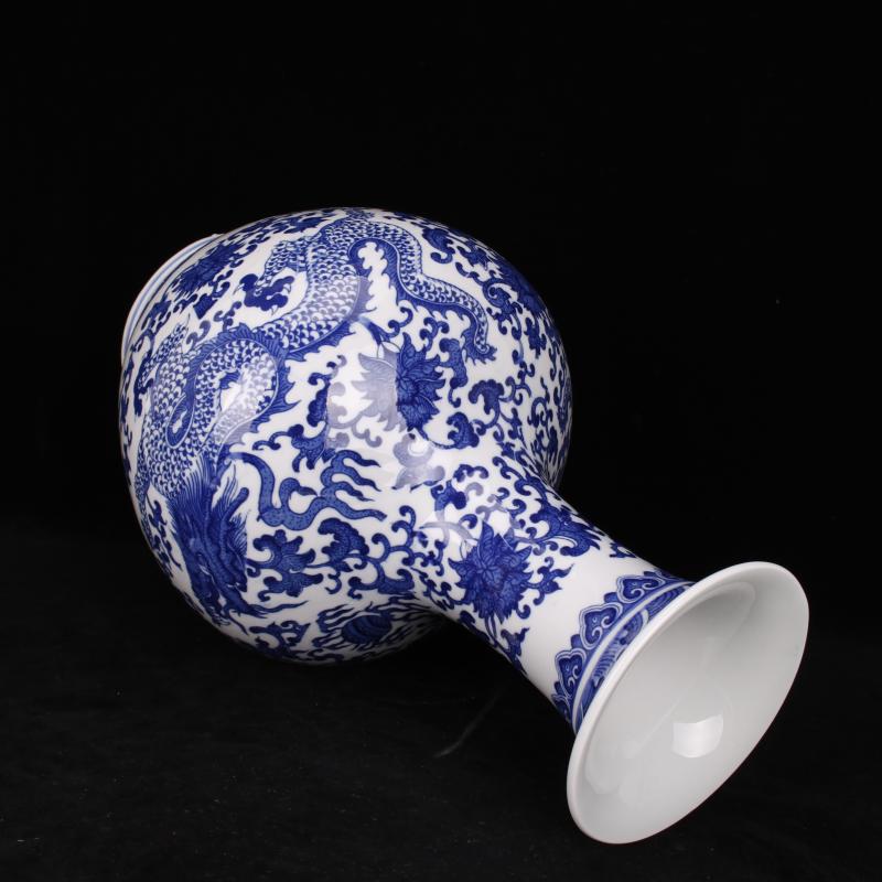 Jingdezhen porcelain dragon reward bottle on the celestial sphere imitation qianlong Chinese classical sitting room porch vase furnishing articles