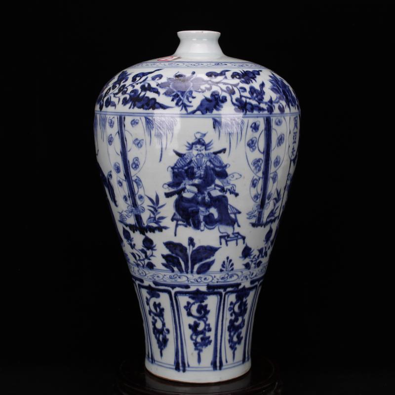 Jingdezhen ceramics yuan blue and white Samson chow story mei bottles of hand play antique antique Chinese style household furnishing articles