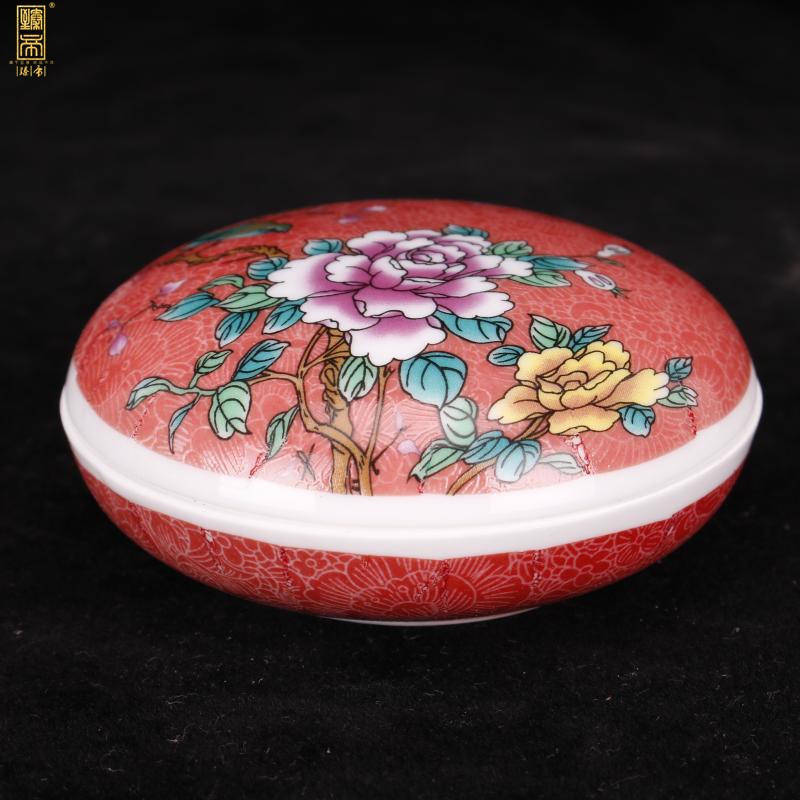 Jingdezhen imitation inkpad box of enamel puree box office desk antique restoring ancient ways furnishing articles