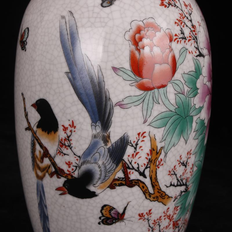 Jingdezhen imitation the qing qianlong antique curios restoring ancient ways to open the slice powder enamel vase household adornment penjing collection