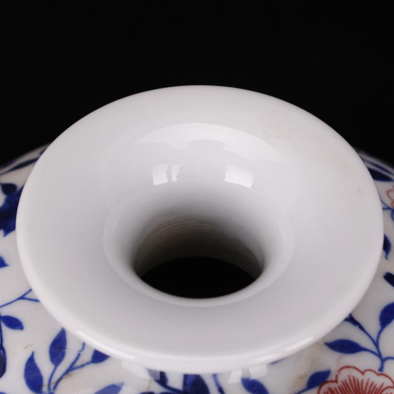 Jingdezhen blue and white youligong peony vase imitation yongzheng antique bound branch lines, the design of Chinese style household adornment furnishing articles