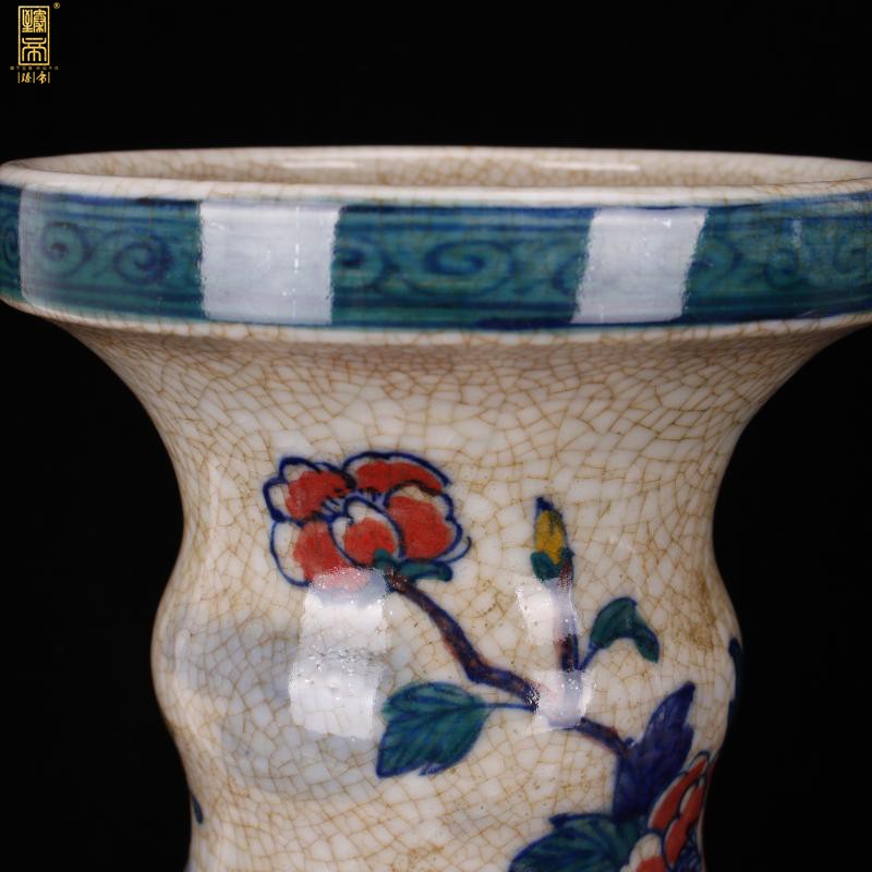 Jingdezhen imitation the qing qianlong year open piece of hand - made colors auspicious phoenix vase archaize play antique old favorites furnishing articles