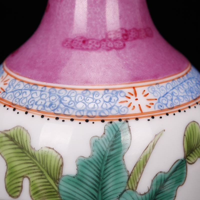 Jingdezhen imitation antique checking yongzheng com.lowagie.text.paragraph throwing hand draw pastel trace of gold floret bottle handicraft furnishing articles