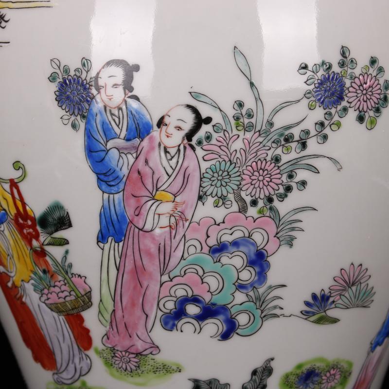 Jingdezhen imitation of the qing emperor kangxi style antique Chinese antique vase household decoration as old goods ceramics penjing collection