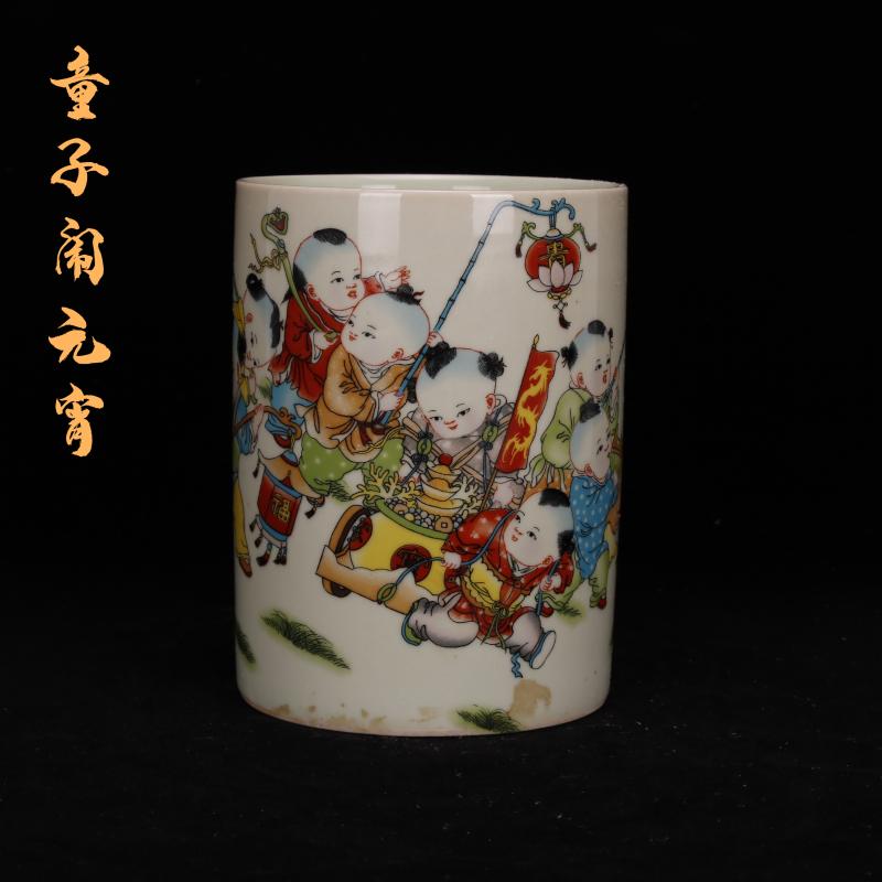 Jingdezhen archaize do old brush pot out watch Chinese style household decoration as antique antique four office furnishing articles