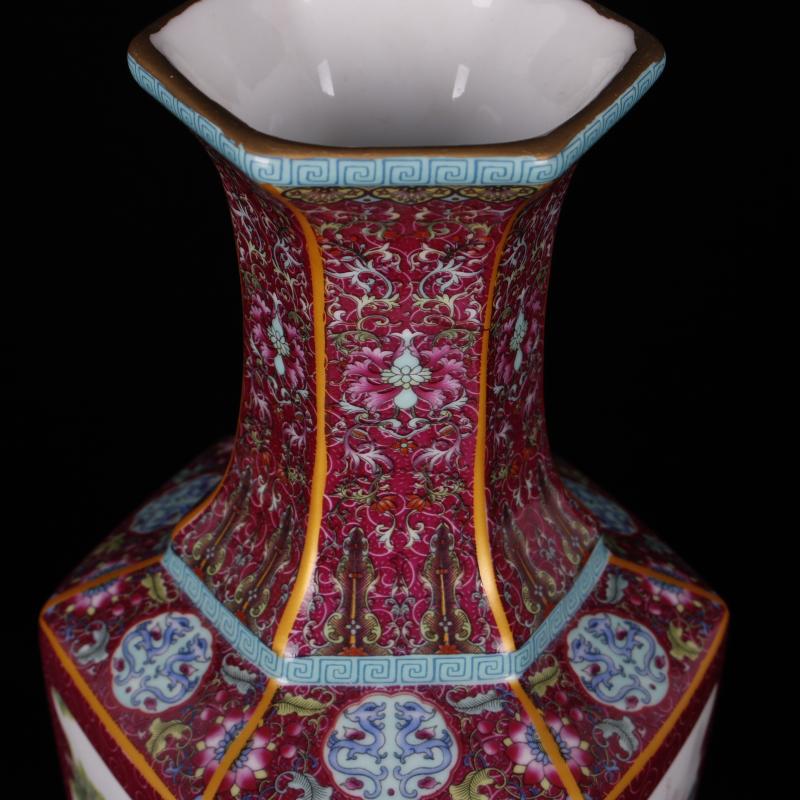 Jingdezhen imitation the qing qianlong designs of colored enamel vase archaize play Chinese zodiac antique decoration handicraft furnishing articles