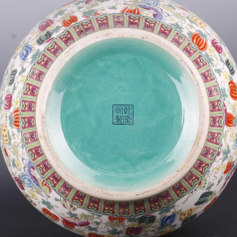 Antique Chinese porcelain floor home furnishing articles clear pastel prosperous flower grain vases, Antique curio collection