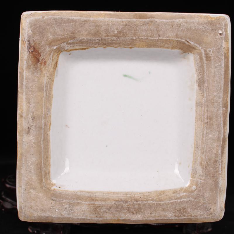 Jingdezhen imitation of yuan blue and white hand draw colorful lettering square bottle retro decoration antique reproduction antique furnishing articles old items